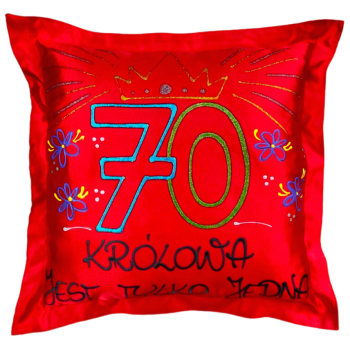 [Ds02-70] Poduszka satynowa Królowa jest tyko jedna na 70